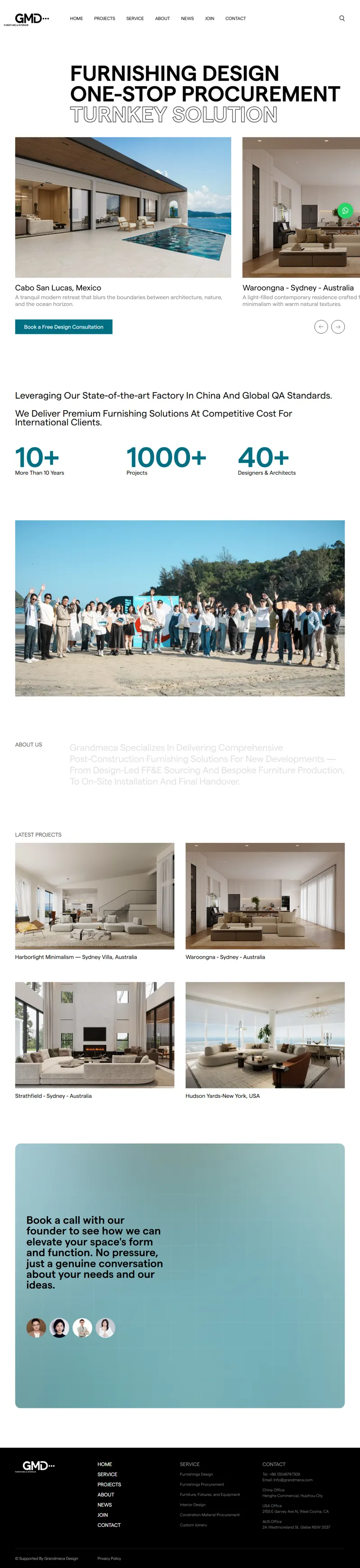 Hotel Furniture Manufacturer | Hospitality FF&E | Grandmeca 网页长截图