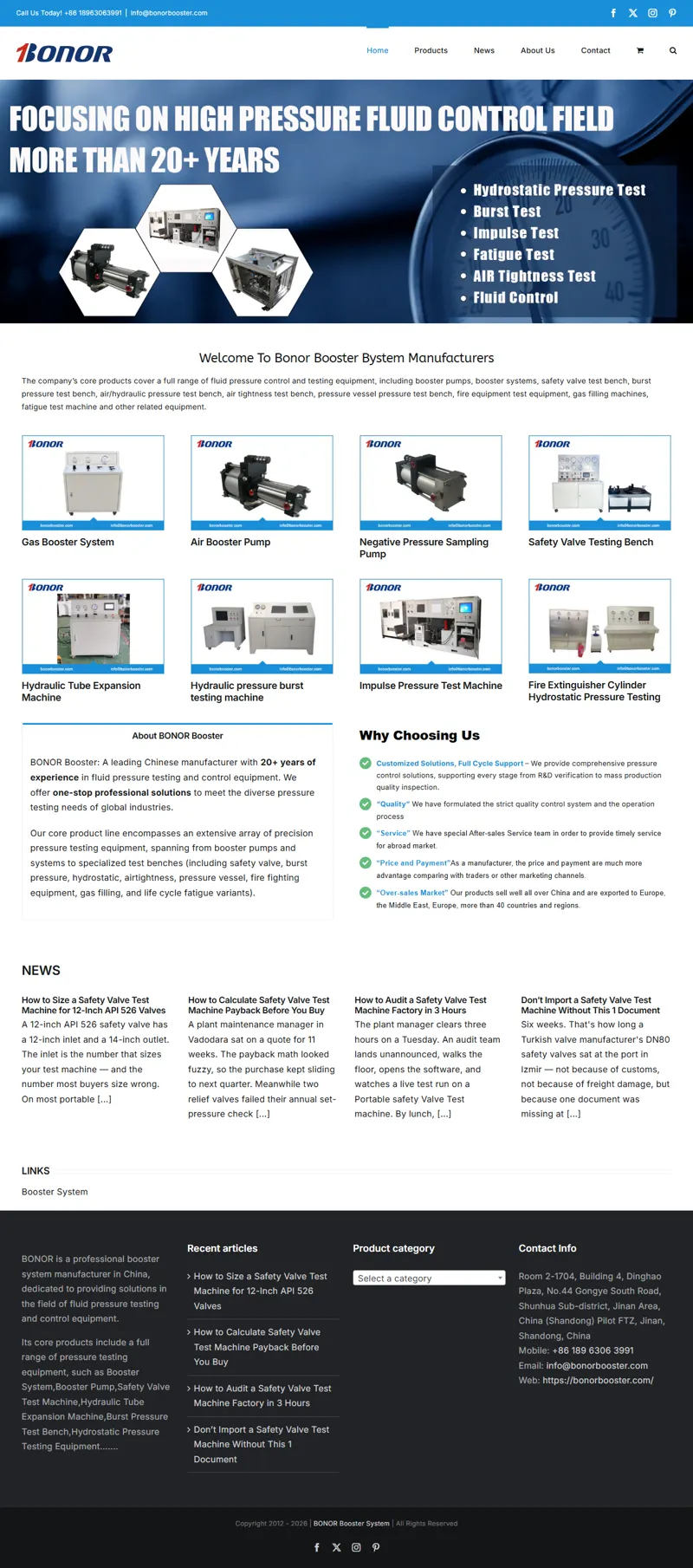 China Booster System & Booster Pump Factory - BONOR Booster System Manufacturers 网页长截图