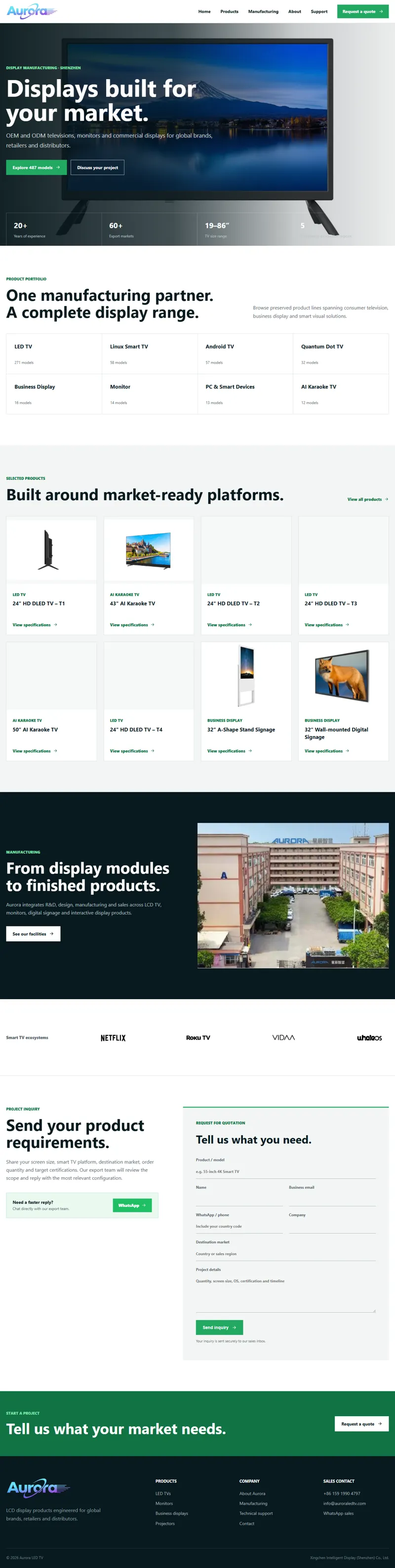 auroraledtvmanufactuer 网页长截图